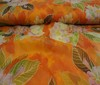 orange Printed 100% Silk Chiffon Fabric